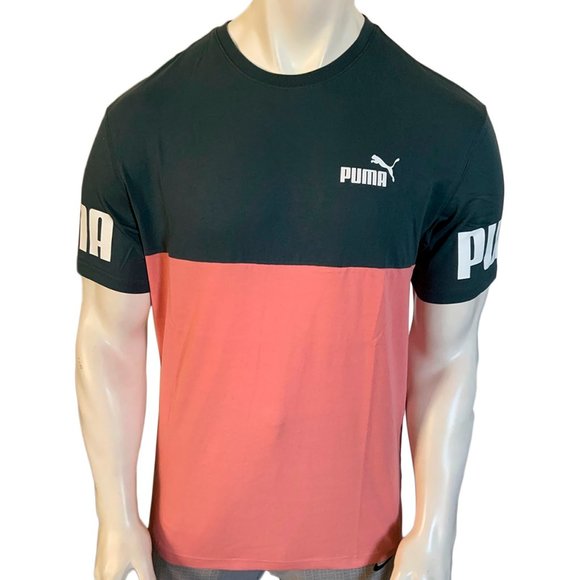 NWT PUMA POWER AUTHENTIC MEN'S DARK SLATE ROSETTE CREW NECK SHORT SLEEVE T-SHIRT - Picture 1 of 5